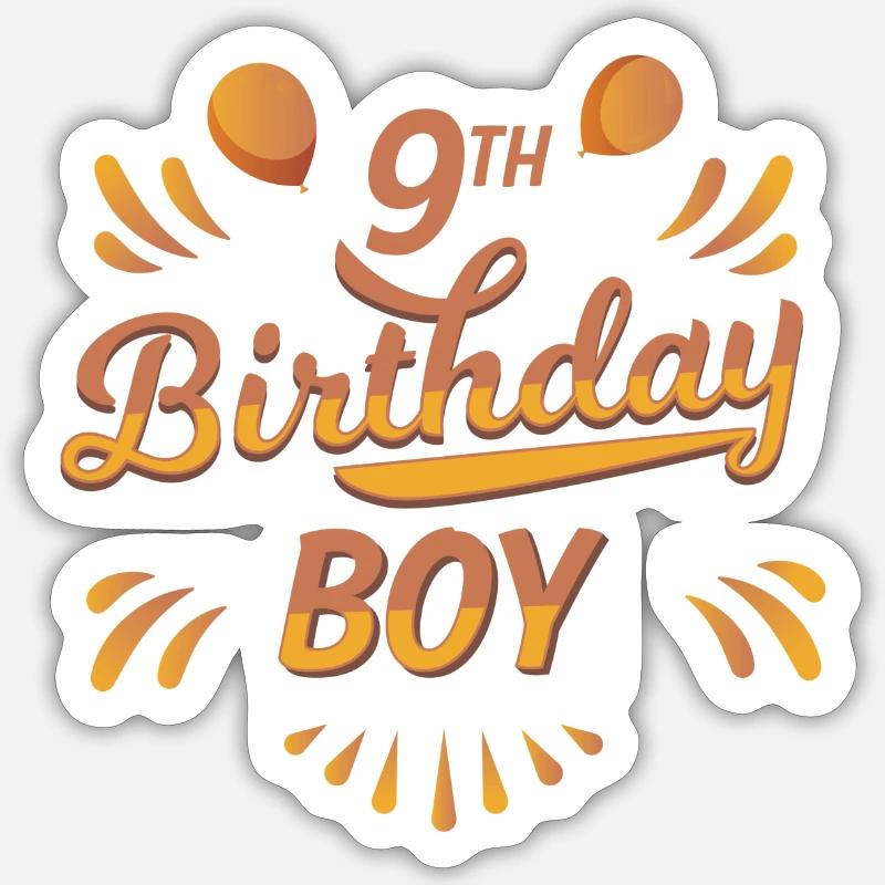 Birthday boy 9th - Sticker size S (10 x 10 cm) - white matte