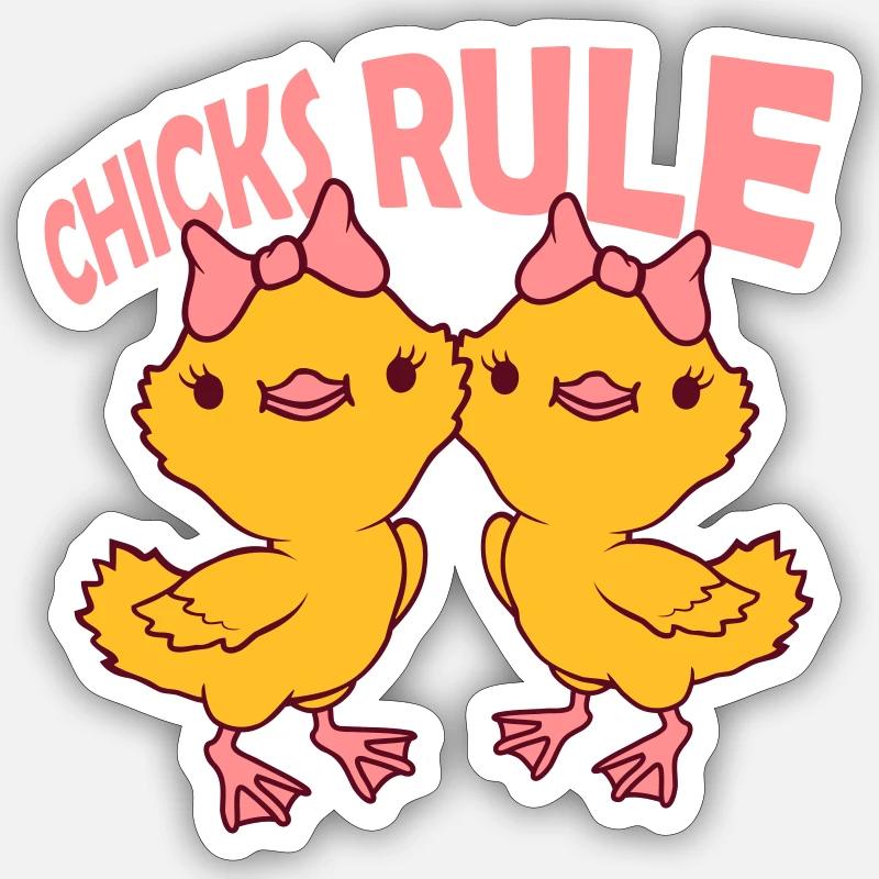 Chicks Rule Girlfriends Équipe Sticker taille S (10 x 10 cm)