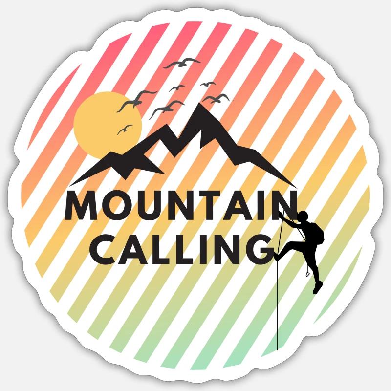 Mountain Calling - Sticker Größe S (10 x 10 cm) - Mattweiß