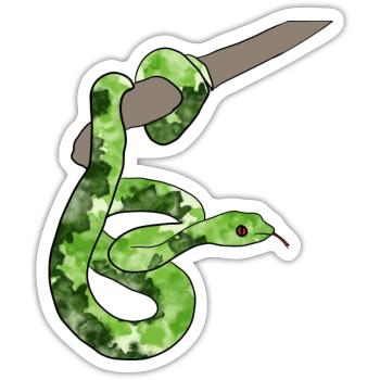 Grüne Schlange - Sticker Größe S (10 x 10 cm) - Mattweiß - Vorne