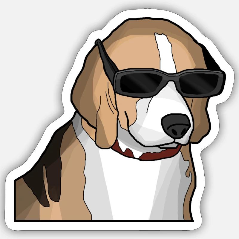 le chien COOL Sticker taille S (10 x 10 cm)