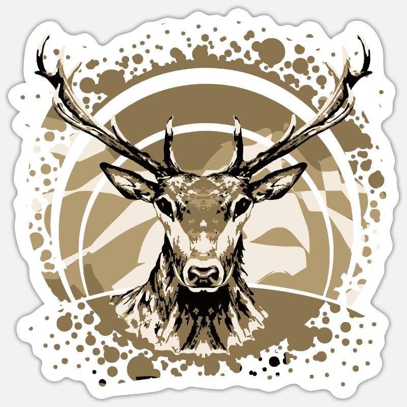 Hirsch Sticker Größe S (10 x 10 cm)