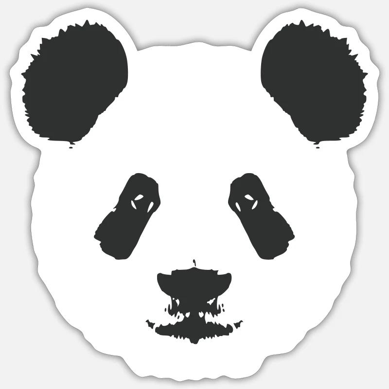 Panda - Sticker taille S (10 x 10 cm) - blanc mat