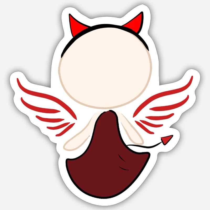 red devil symbol man - Sticker size S (10 x 10 cm) - white matte
