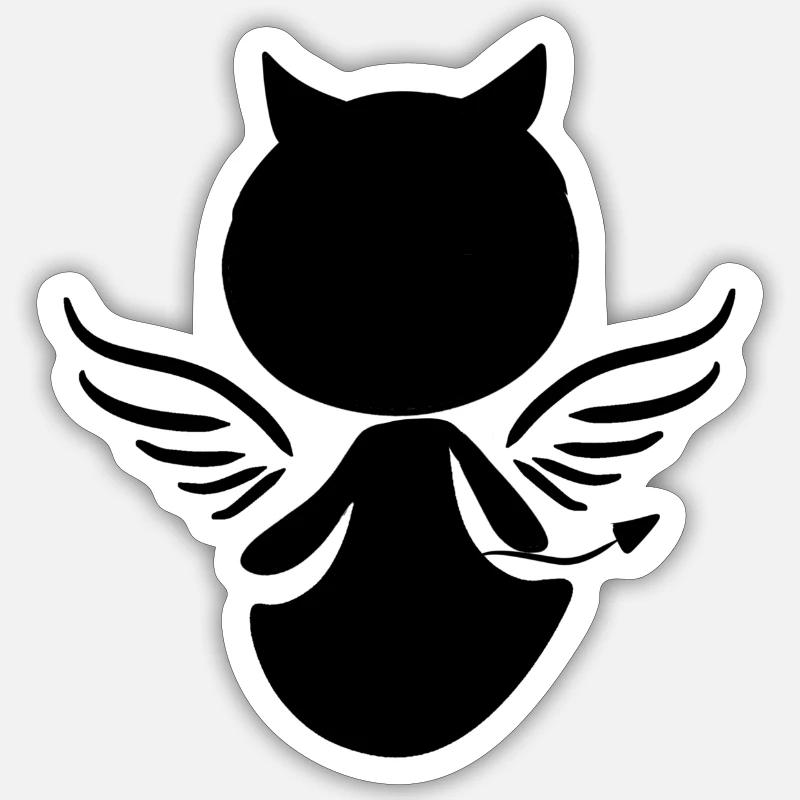Devil Symbol Man Wings - Sticker size S (10 x 10 cm) - white matte