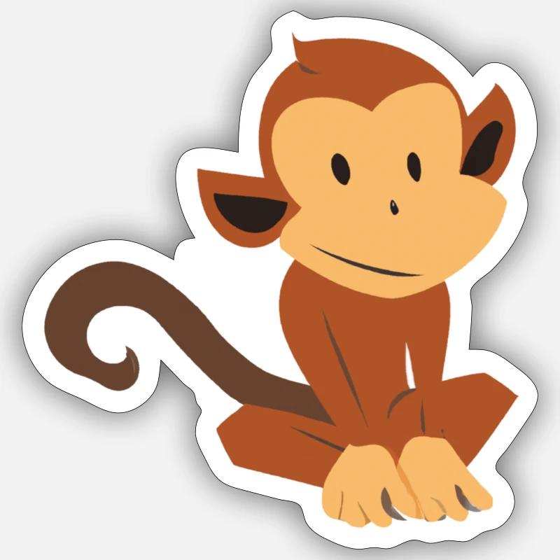 Süßes kleines Äffchen Sticker Größe S (10 x 10 cm)
