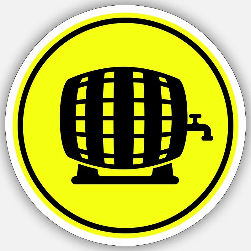 Baril de bière - Sticker taille S (10 x 10 cm) - blanc mat