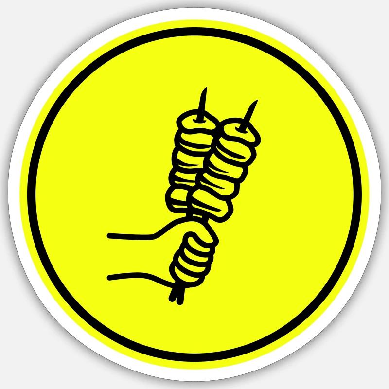 Spieß grill Icon - Sticker Größe S (10 x 10 cm) - Mattweiß