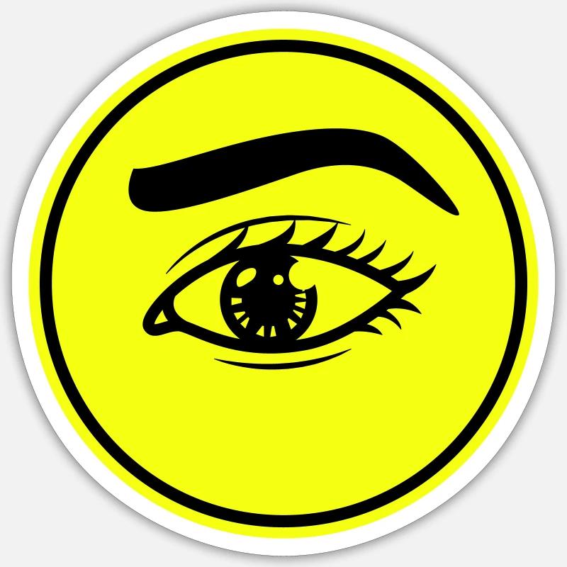Symbole de l’œil - Sticker taille S (10 x 10 cm) - blanc mat
