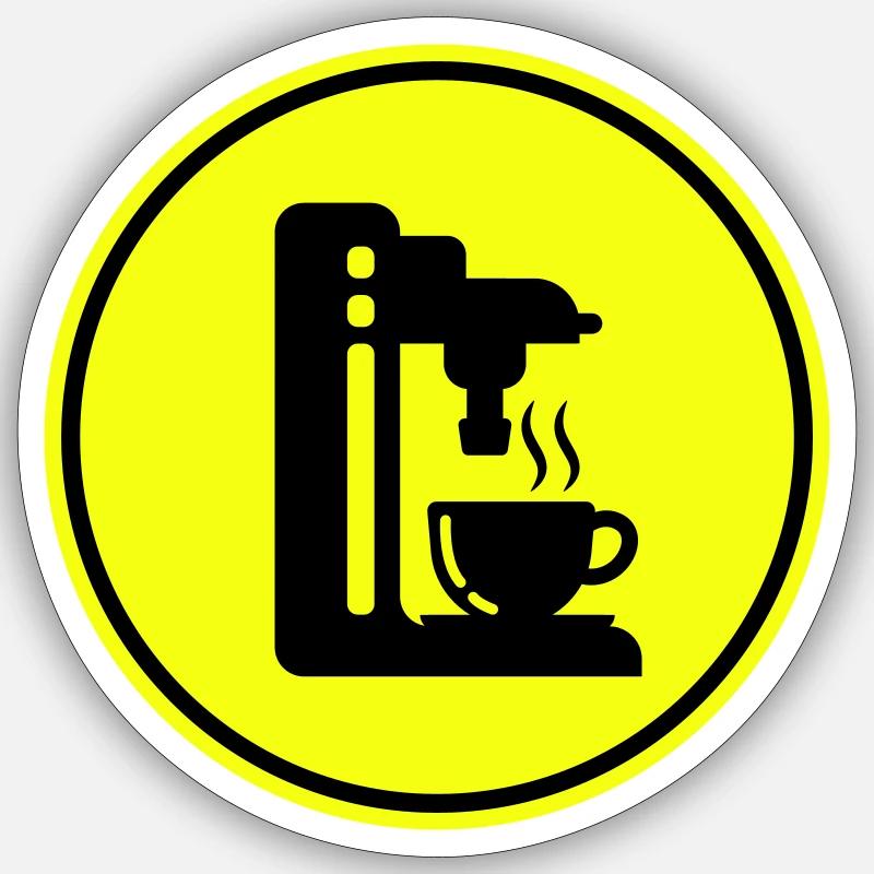 Symbole de machine à café - Sticker taille S (10 x 10 cm) - blanc mat