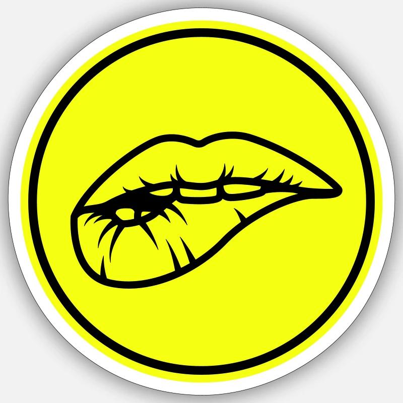 Lips - Sticker size S (10 x 10 cm) - white matte