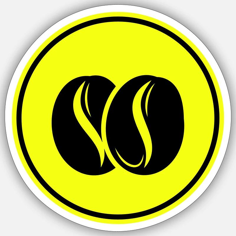 Kaffeebohne Symbol - Sticker Größe S (10 x 10 cm) - Mattweiß