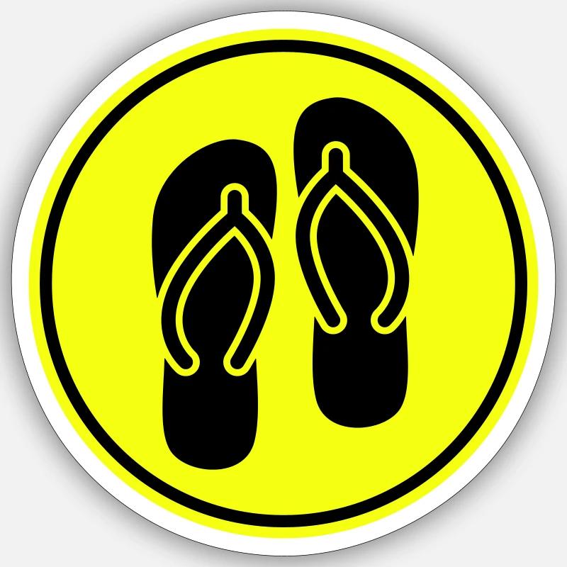 Badelatschen icon - Sticker Größe S (10 x 10 cm) - Mattweiß