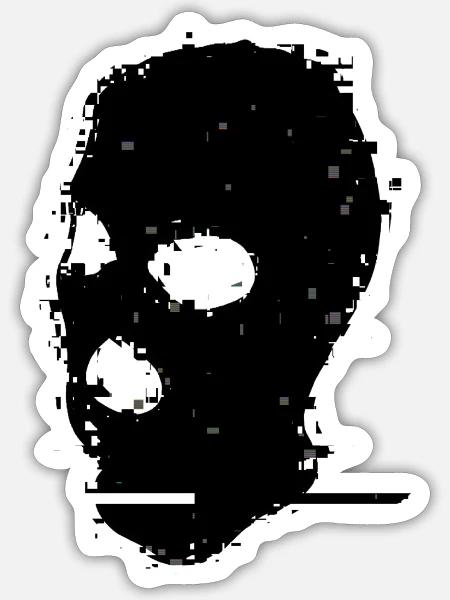 Hood Gangster Glitch-Effekt - Sticker Größe S (10 x 10 cm) - Mattweiß
