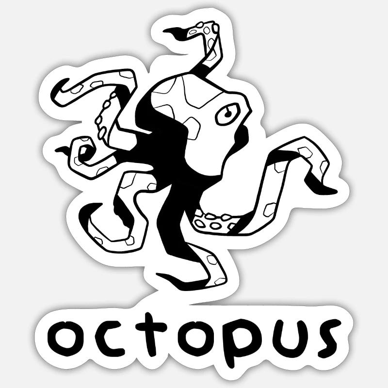 Octopus - Sticker size S (10 x 10 cm) - white matte