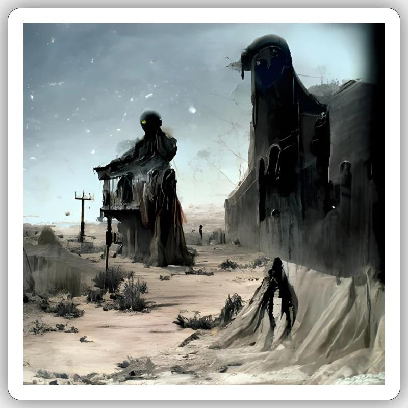Ghost Town - Sticker size S (10 x 10 cm) - white matte