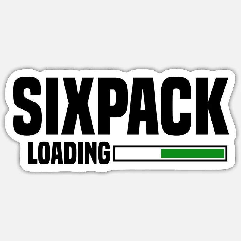 sixpack loading - Sticker Größe S (10 x 10 cm) - Mattweiß