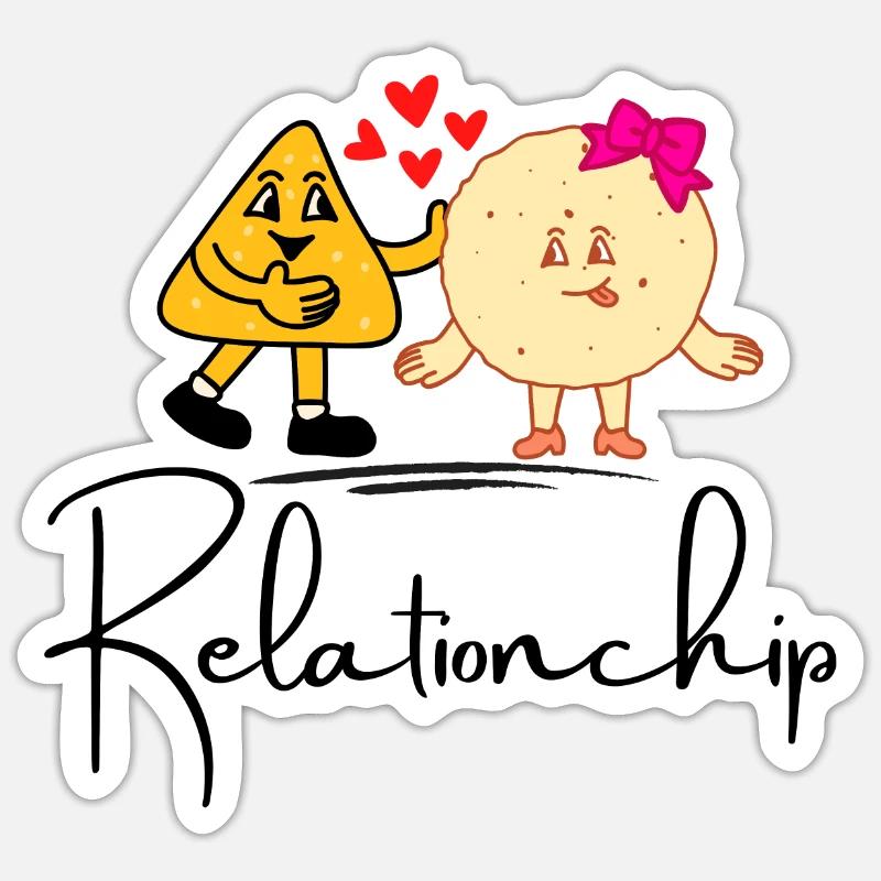 Relationchip - Sticker Größe S (10 x 10 cm) - Mattweiß