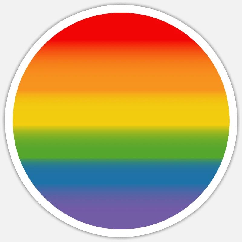 Regenbogen Verlauf Round - Sticker Größe S (10 x 10 cm) - Mattweiß
