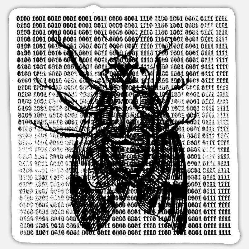 Bit Motte - Sticker Größe S (10 x 10 cm) - Mattweiß