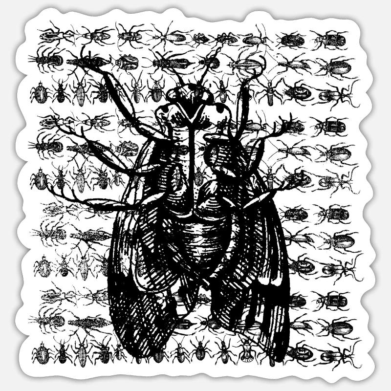 Moth with insects Sticker size S (10 x 10 cm)