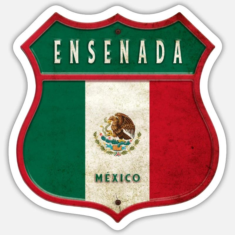 Ensenada Mexico crest design - Sticker size S (10 x 10 cm) - white matte
