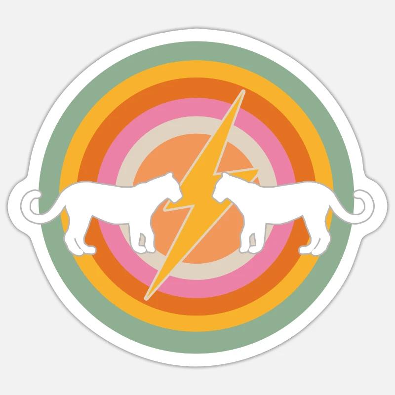 Two white beasts - Sticker size S (10 x 10 cm) - white matte