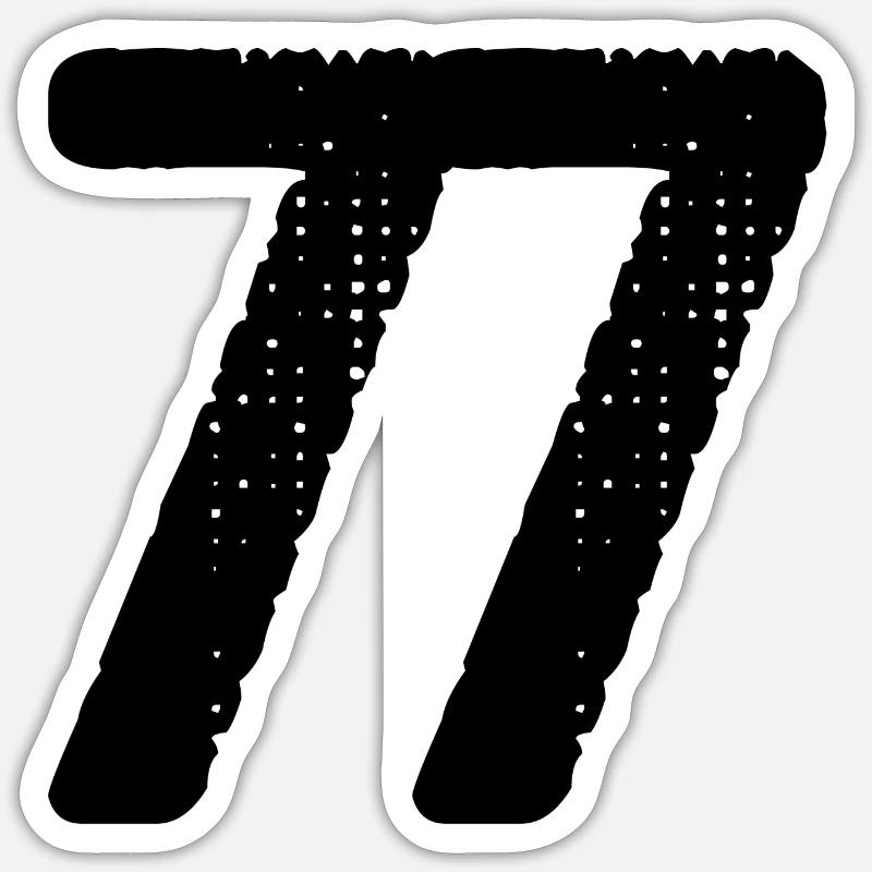 Maillot numéro 77 - Sticker taille S (10 x 10 cm) - blanc mat