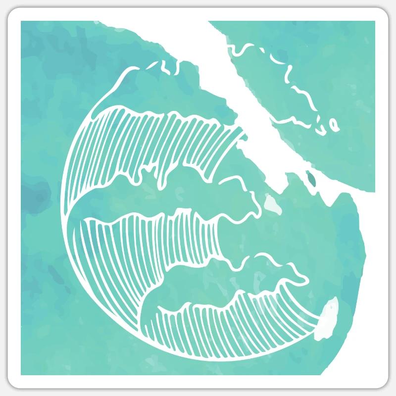 Ocean wave - Sticker size S (10 x 10 cm) - white matte