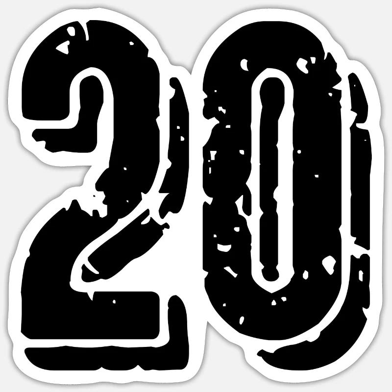 Maillot à 20 chiffres - Sticker taille S (10 x 10 cm) - blanc mat
