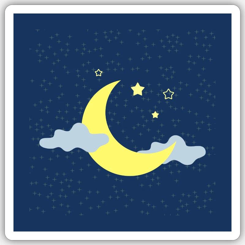 Nachthimmel - Sticker Größe S (10 x 10 cm) - Mattweiß