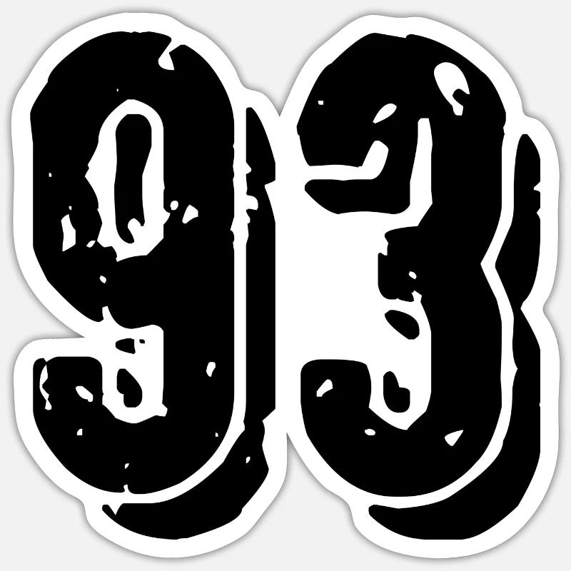93 number jersey - Sticker size S (10 x 10 cm) - white matte
