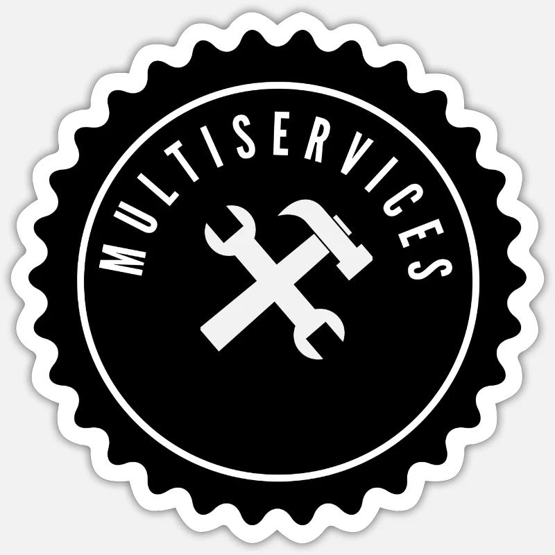 Multiservices - Sticker taille S (10 x 10 cm) - blanc mat