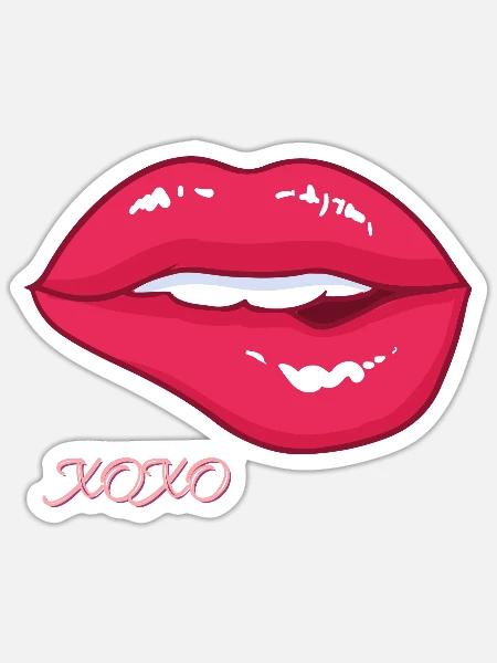 Kuss XOXO - Sticker Größe S (10 x 10 cm) - Mattweiß