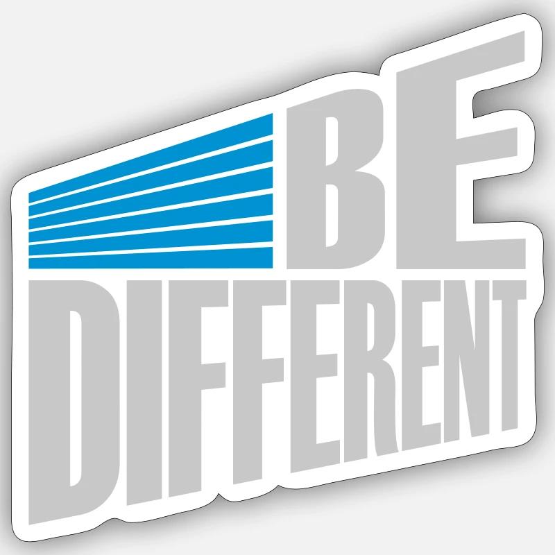 Be different Logo Design - Sticker Größe S (10 x 10 cm) - Mattweiß