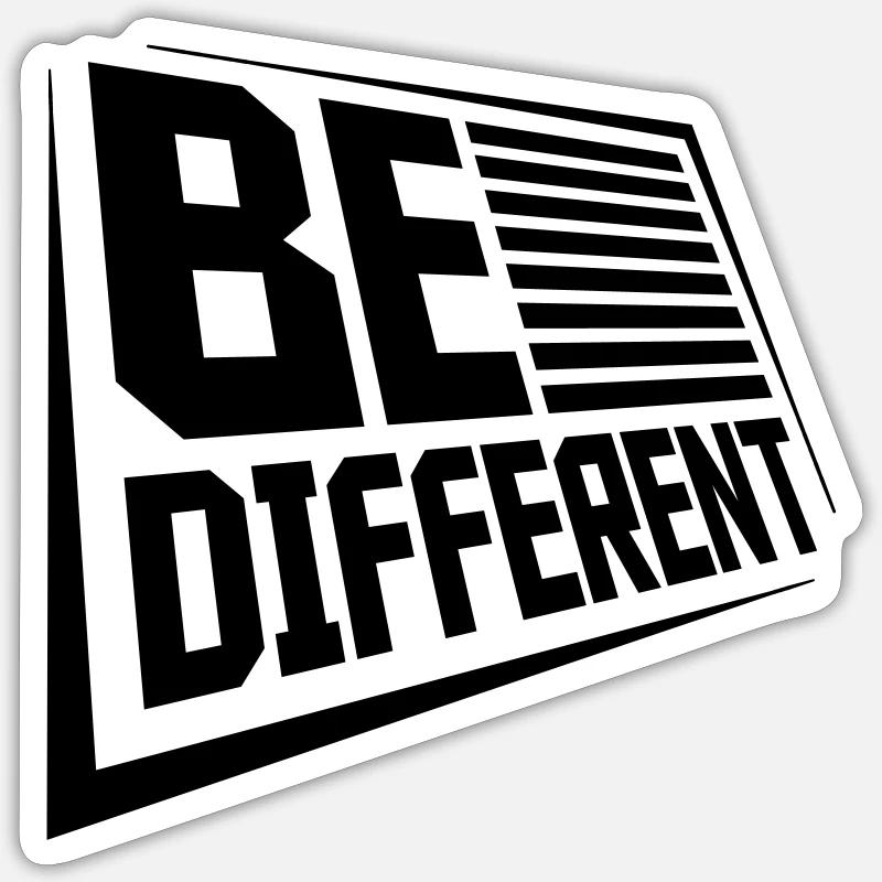 Be different Logo Design - Sticker Größe S (10 x 10 cm) - Mattweiß