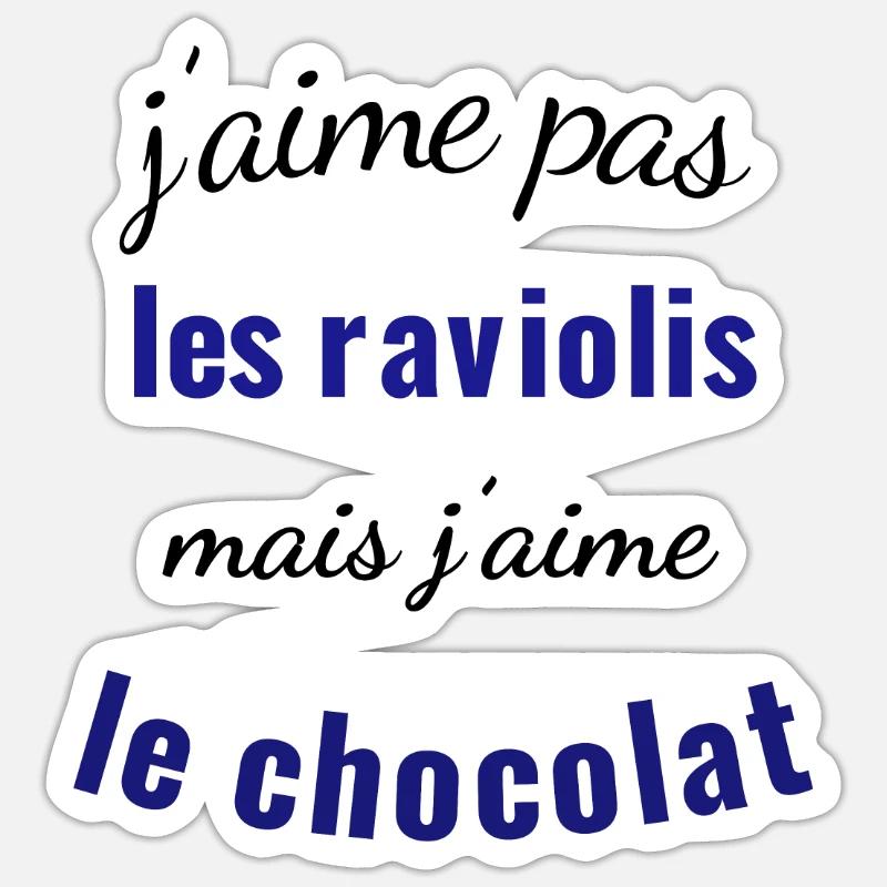 J aime pas les raviolis Sticker taille S (10 x 10 cm)