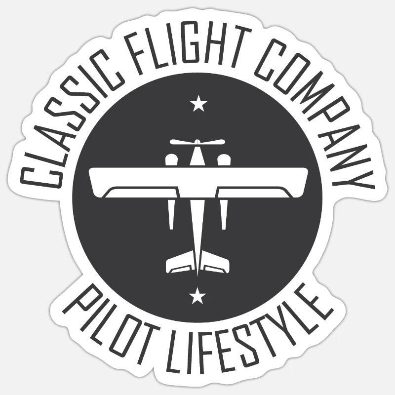 Flugzeug Symbol Fliegen Pilot Piloten Klassiker - Sticker Größe S (10 x 10 cm) - Mattweiß