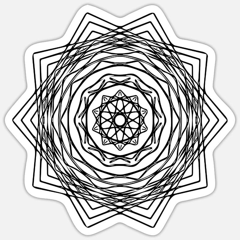 Geometric Square Mandala Square Shape Sticker size S (10 x 10 cm)