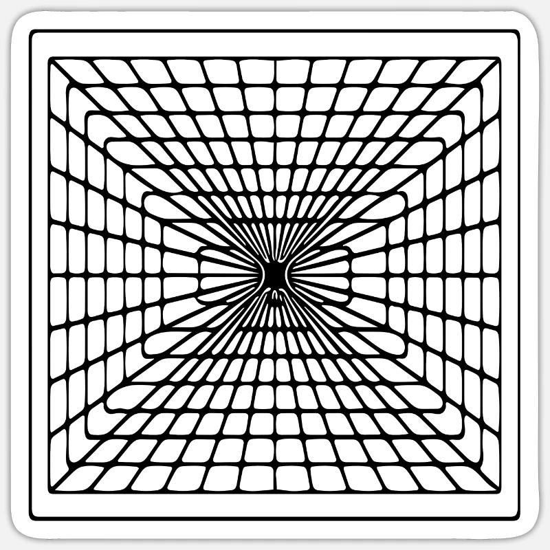 Geometric square lines - Sticker size S (10 x 10 cm) - white matte