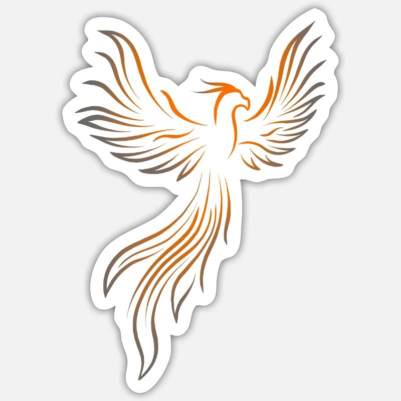 Firebird Fenice - Sticker formato S (10 x 10 cm) - bianco opaco