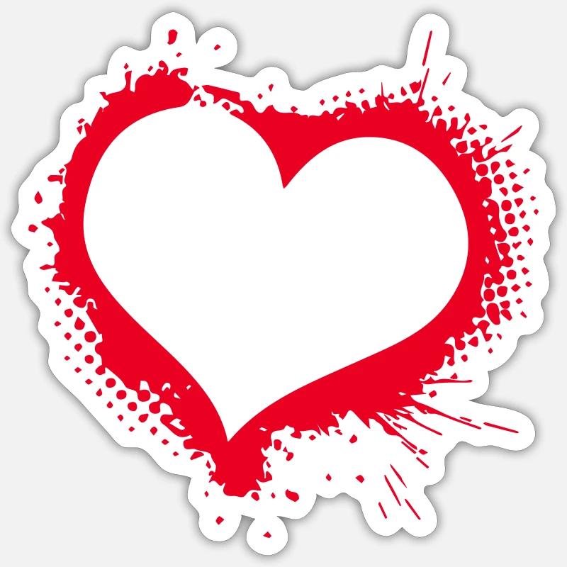 Cœur - Sticker taille S (10 x 10 cm) - blanc mat