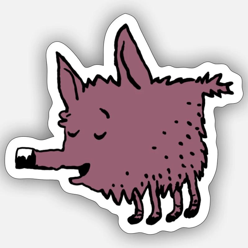 Kleckshund - Sticker Größe S (10 x 10 cm) - Mattweiß