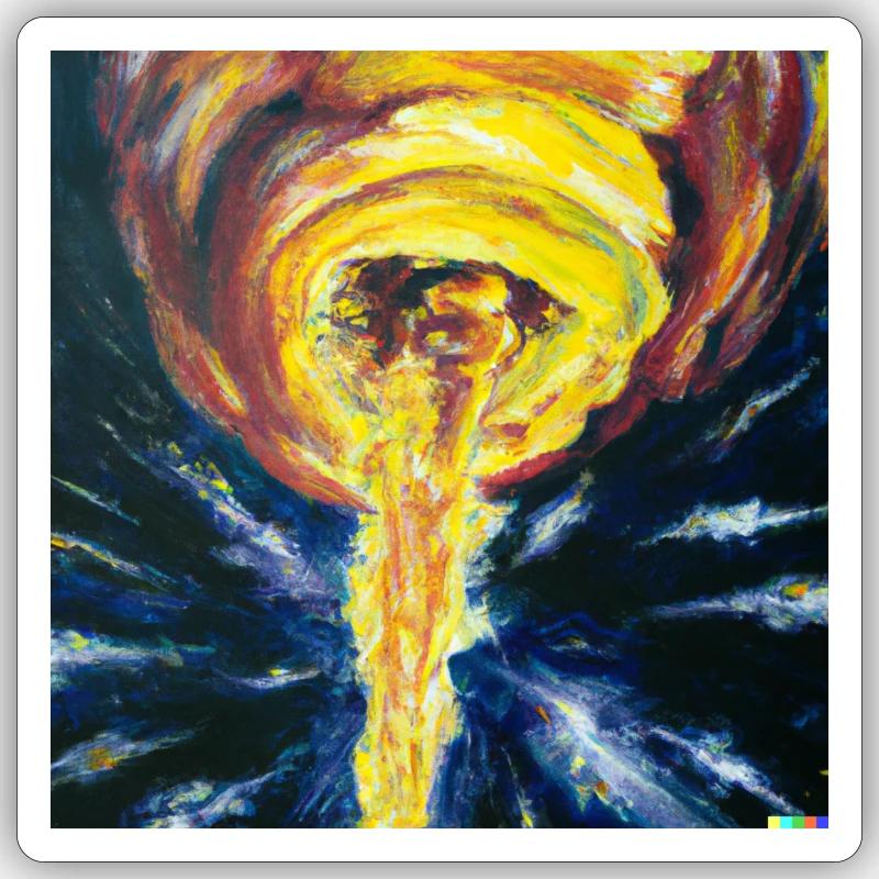 Fire tornado - Sticker size S (10 x 10 cm) - white matte