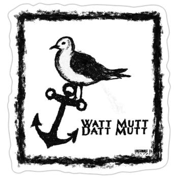 Sei eine Möwe, Scheiss drauf - Sticker Größe S (10 x 10 cm) - Mattweiß - Vorne