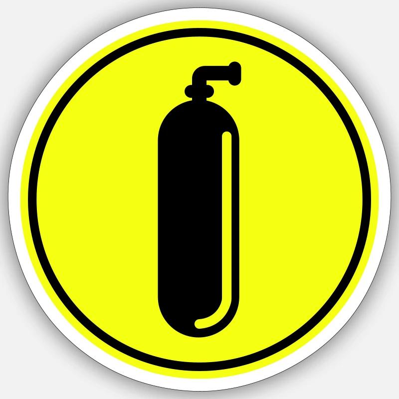 Cercle de plongée à l’oxygène - Sticker taille S (10 x 10 cm) - blanc mat