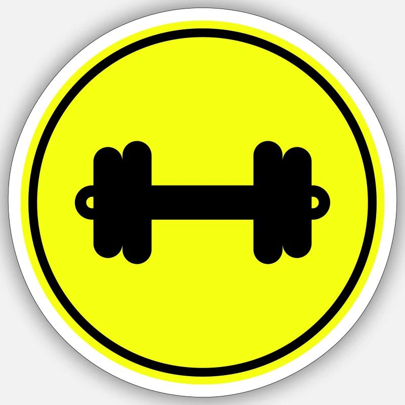 Icône de poids d’haltères - Sticker taille S (10 x 10 cm) - blanc mat