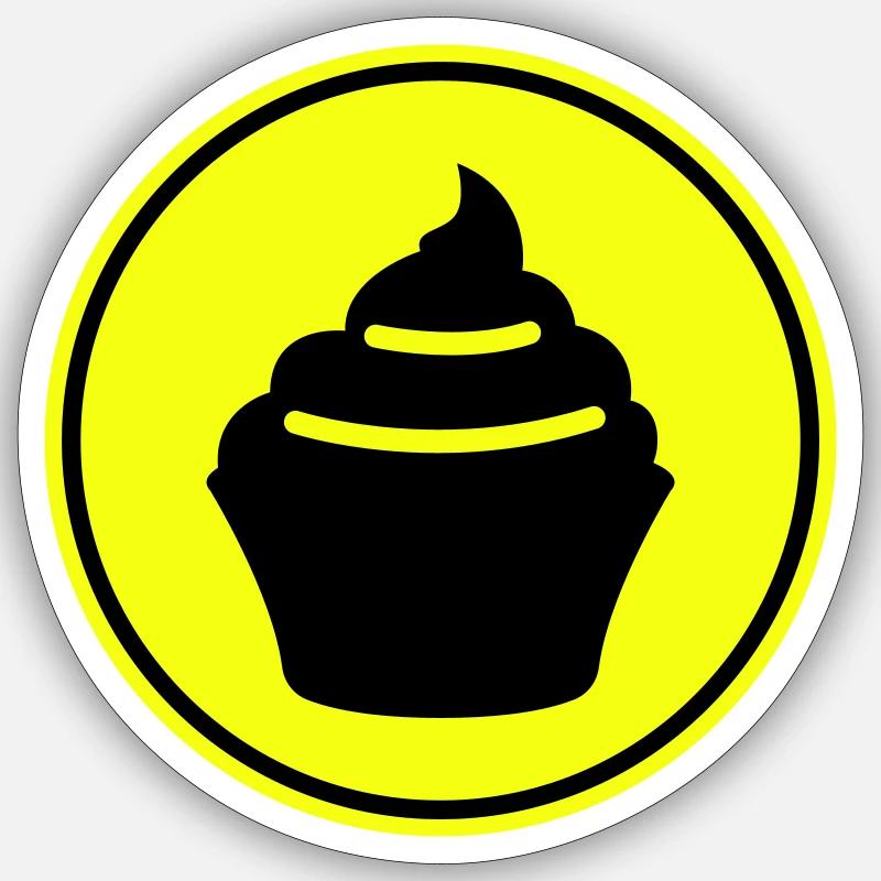Icône Muffin Silhouette - Sticker taille S (10 x 10 cm) - blanc mat