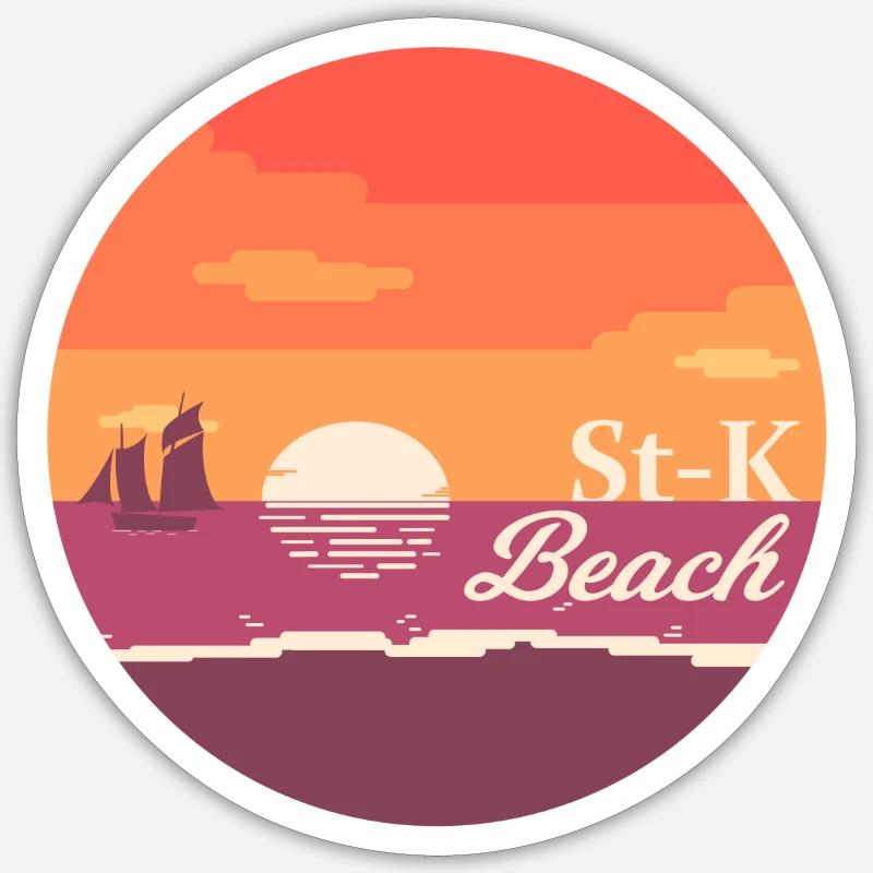 stK beach - Sticker size S (10 x 10 cm) - white matte