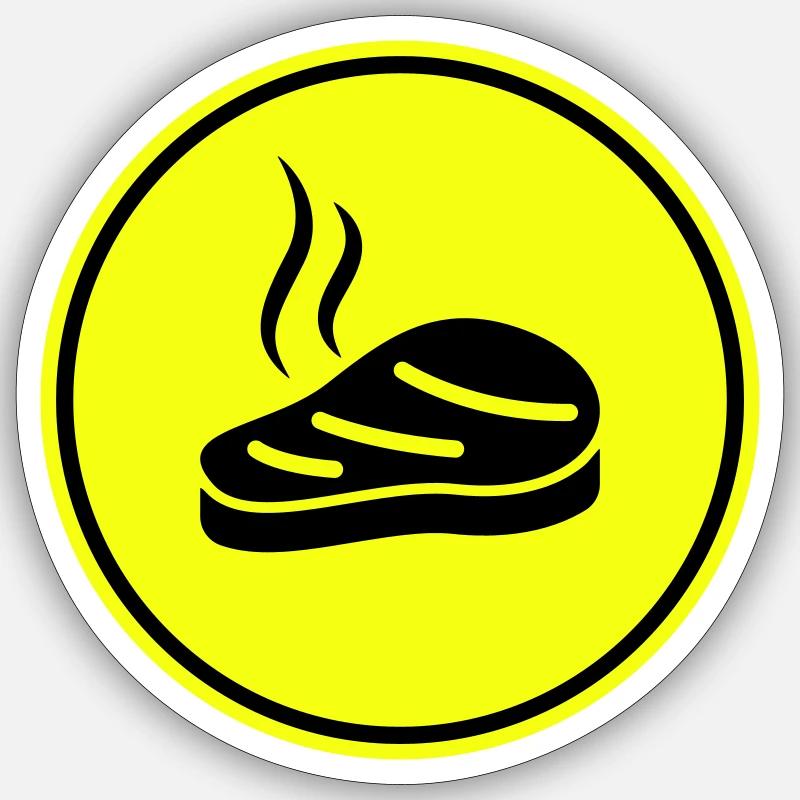 Steak icon Silhouette - Sticker size S (10 x 10 cm) - white matte